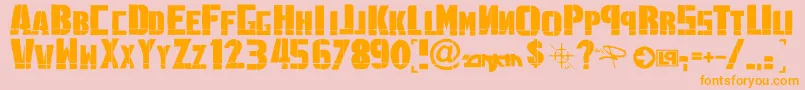 LinkninPark-fontti – oranssit fontit vaaleanpunaisella taustalla