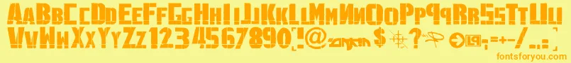 LinkninPark Font – Orange Fonts on Yellow Background