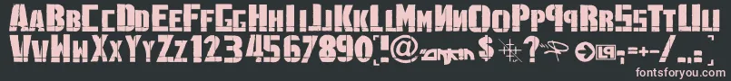 LinkninPark-fontti – vaaleanpunaiset fontit mustalla taustalla