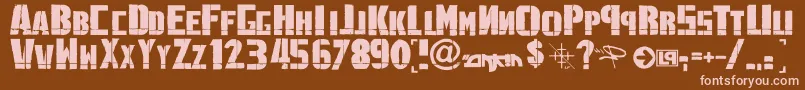 LinkninPark-fontti – vaaleanpunaiset fontit ruskealla taustalla