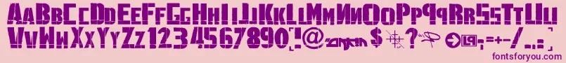 LinkninPark-fontti – violetit fontit vaaleanpunaisella taustalla