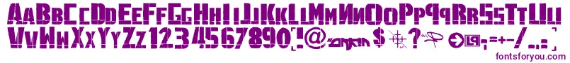 Czcionka LinkninPark – fioletowe czcionki na białym tle