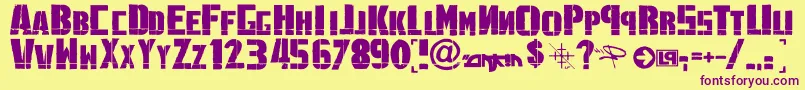 Шрифт LinkninPark – фиолетовые шрифты на жёлтом фоне