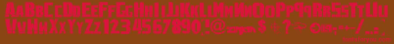 フォントLinkninPark – 赤い文字が茶色の背景にあります。