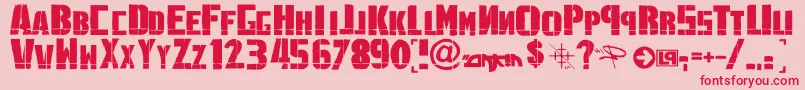 フォントLinkninPark – ピンクの背景に赤い文字