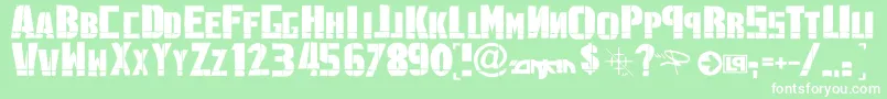 LinkninPark-Schriftart – Weiße Schriften auf grünem Hintergrund