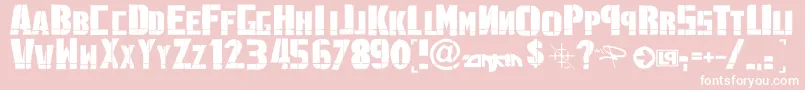 LinkninPark-Schriftart – Weiße Schriften auf rosa Hintergrund
