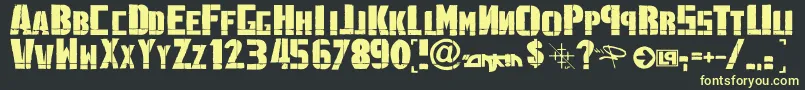 LinkninPark-fontti – keltaiset fontit mustalla taustalla