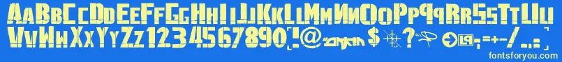 LinkninPark Font – Yellow Fonts on Blue Background