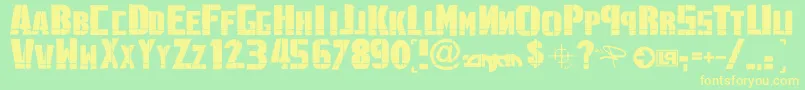 LinkninPark Font – Yellow Fonts on Green Background