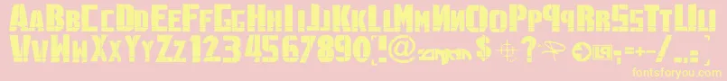 Fonte LinkninPark – fontes amarelas em um fundo rosa