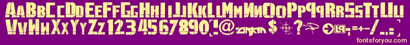 LinkninPark-fontti – keltaiset fontit violetilla taustalla