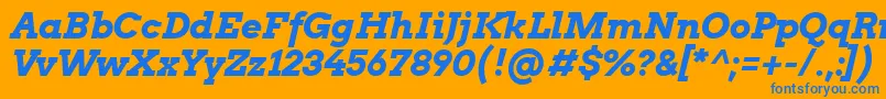 ArvoBoldItalic Font – Blue Fonts on Orange Background