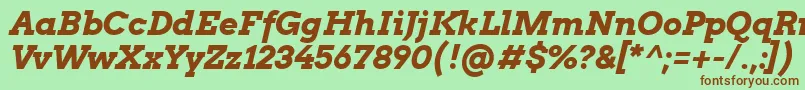 Шрифт ArvoBoldItalic – коричневые шрифты на зелёном фоне