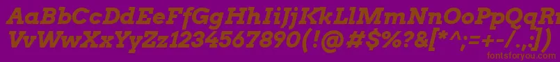 ArvoBoldItalic Font – Brown Fonts on Purple Background