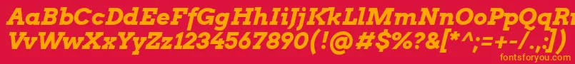 Шрифт ArvoBoldItalic – оранжевые шрифты на красном фоне