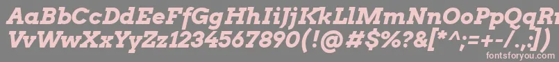 フォントArvoBoldItalic – 灰色の背景にピンクのフォント