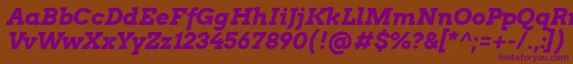 ArvoBoldItalic Font – Purple Fonts on Brown Background