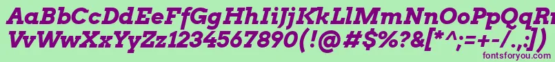 Шрифт ArvoBoldItalic – фиолетовые шрифты на зелёном фоне