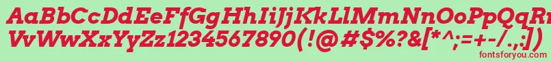 ArvoBoldItalic Font – Red Fonts on Green Background