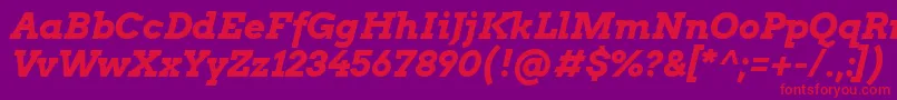 ArvoBoldItalic Font – Red Fonts on Purple Background