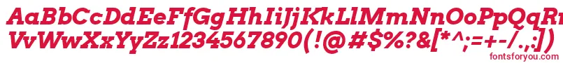 フォントArvoBoldItalic – 白い背景に赤い文字