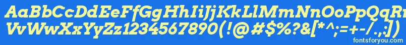 フォントArvoBoldItalic – 黄色の文字、青い背景