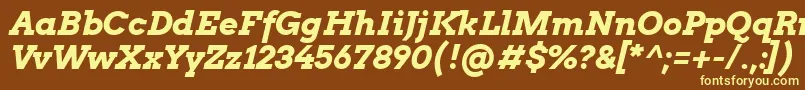 Czcionka ArvoBoldItalic – żółte czcionki na brązowym tle