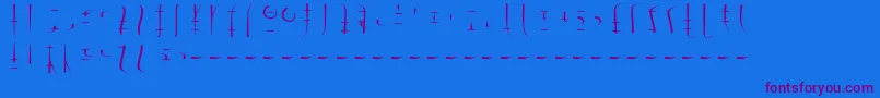 LswDrachenklaueSamys0.1 Font – Purple Fonts on Blue Background