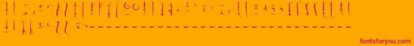 Fonte LswDrachenklaueSamys0.1 – fontes vermelhas em um fundo laranja