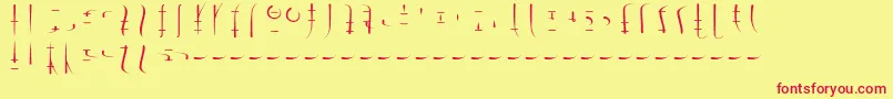 Шрифт LswDrachenklaueSamys0.1 – красные шрифты на жёлтом фоне