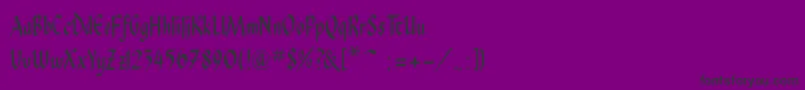 Pendragonflf-Schriftart – Schwarze Schriften auf violettem Hintergrund