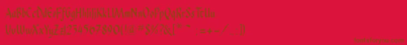Police Pendragonflf – polices brunes sur fond rouge