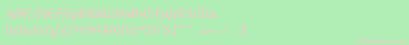 Pendragonflf Font – Pink Fonts on Green Background