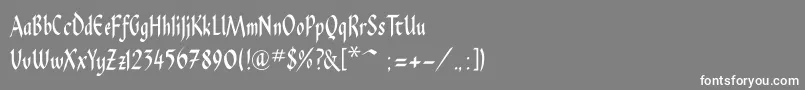 フォントPendragonflf – 灰色の背景に白い文字