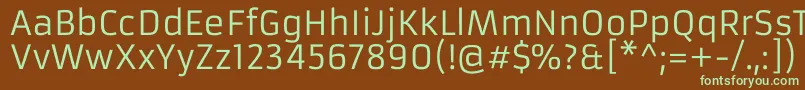 Czcionka ArmataRegular – zielone czcionki na brązowym tle