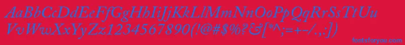 AcaslonproItalic Font – Blue Fonts on Red Background