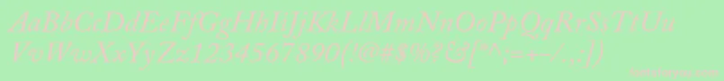 AcaslonproItalic Font – Pink Fonts on Green Background