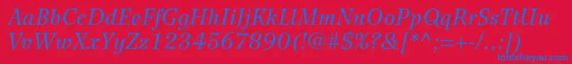 WilkeltstdItalic Font – Blue Fonts on Red Background