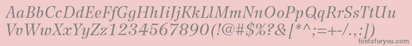 フォントWilkeltstdItalic – ピンクの背景に灰色の文字