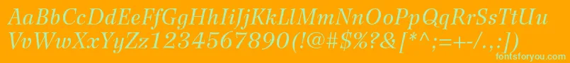 WilkeltstdItalic Font – Green Fonts on Orange Background