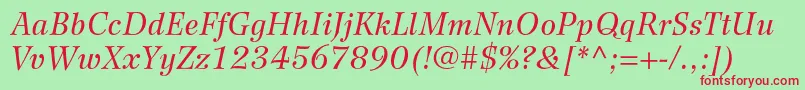WilkeltstdItalic Font – Red Fonts on Green Background