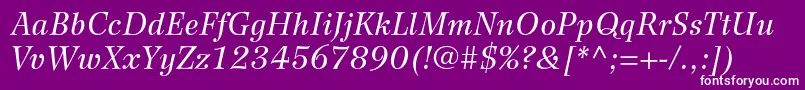 WilkeltstdItalic Font – White Fonts on Purple Background