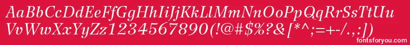 WilkeltstdItalic Font – White Fonts on Red Background