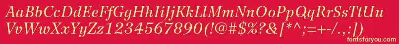 WilkeltstdItalic Font – Yellow Fonts on Red Background