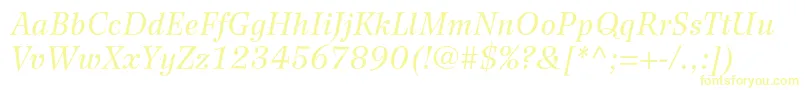 WilkeltstdItalic Font – Yellow Fonts on White Background