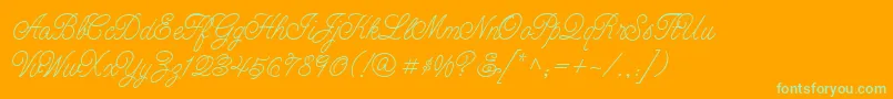 Fonte CacLaskoEvenWeight – fontes verdes em um fundo laranja
