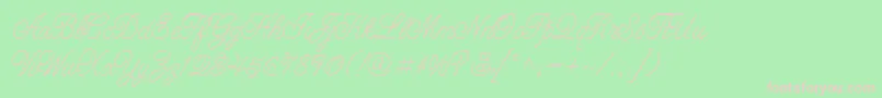 CacLaskoEvenWeight-fontti – vaaleanpunaiset fontit vihreällä taustalla