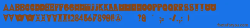 RewindFont Font – Brown Fonts on Blue Background