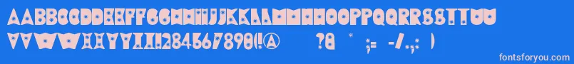 フォントRewindFont – ピンクの文字、青い背景